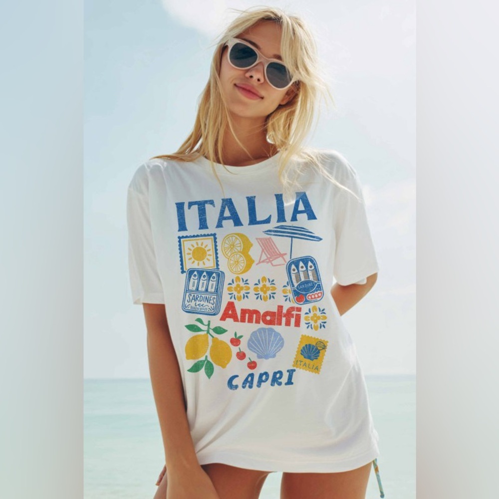 Italia Amalfi Capri Collage Graphic Tee